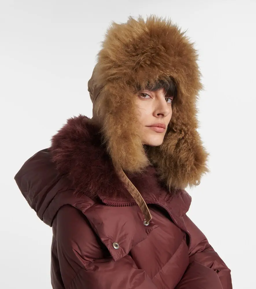 Yves Salomon Shearling-trimmed down hat | Thumbnail 4