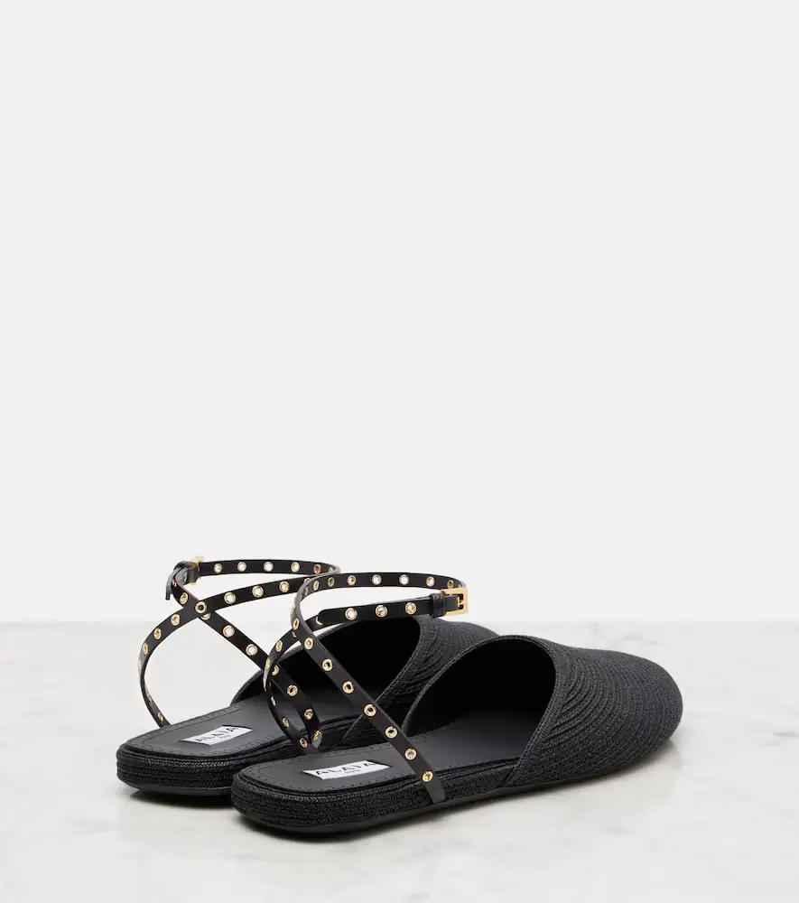 Alaïa Alaïa Leather-trimmed slingback flats | Thumbnail 3 Alaïa Alaïa Leather-trimmed slingback flats | Thumbnail 3