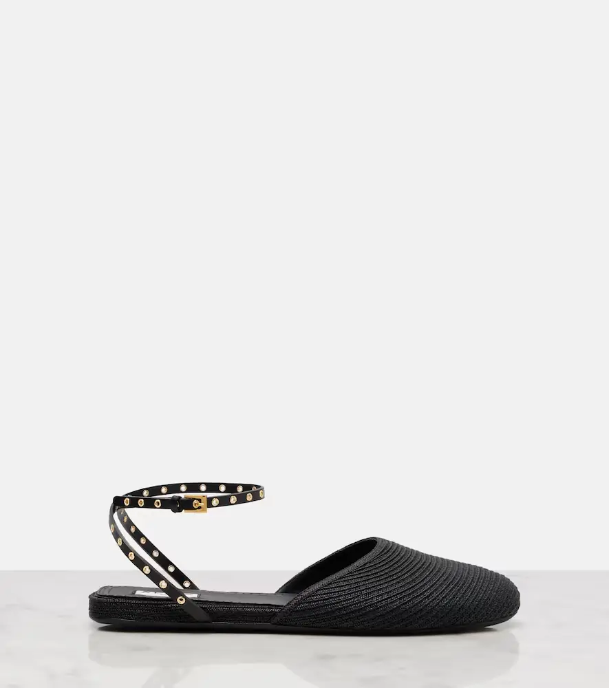 Alaïa Alaïa Leather-trimmed slingback flats | Thumbnail 4 Alaïa Alaïa Leather-trimmed slingback flats | Thumbnail 4