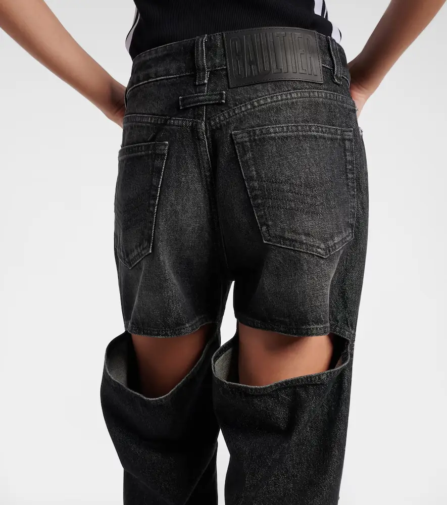 Jean Paul Gaultier Cutout mid-rise wide-leg jeans | Thumbnail 2 Jean Paul Gaultier Cutout mid-rise wide-leg jeans | Thumbnail 2