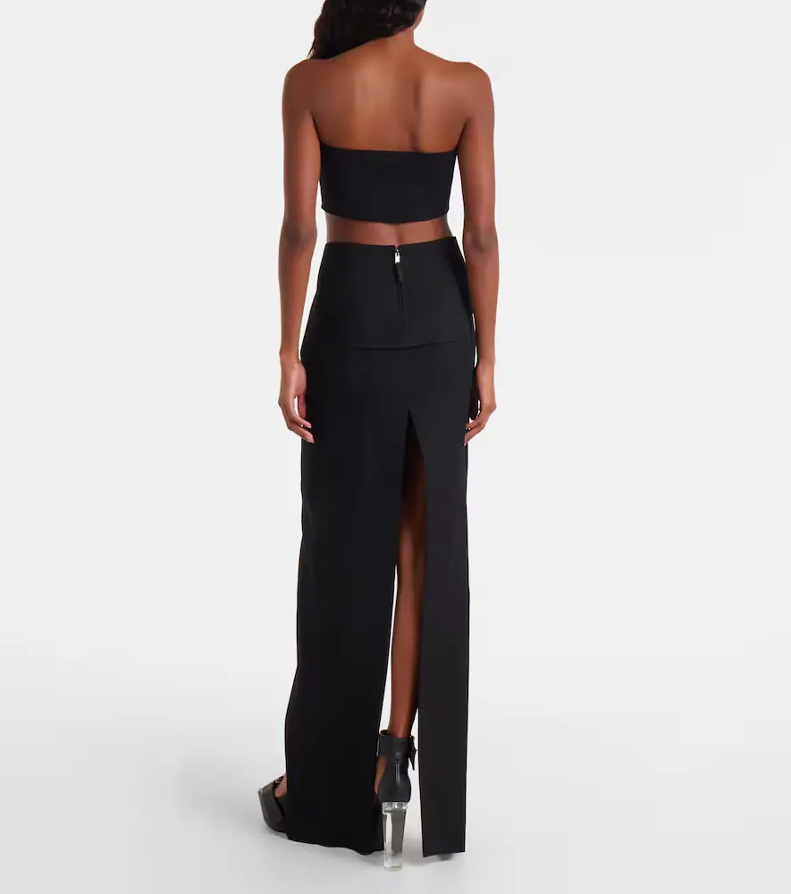 Rick Owens High-rise virgin wool maxi skirt | Thumbnail 6