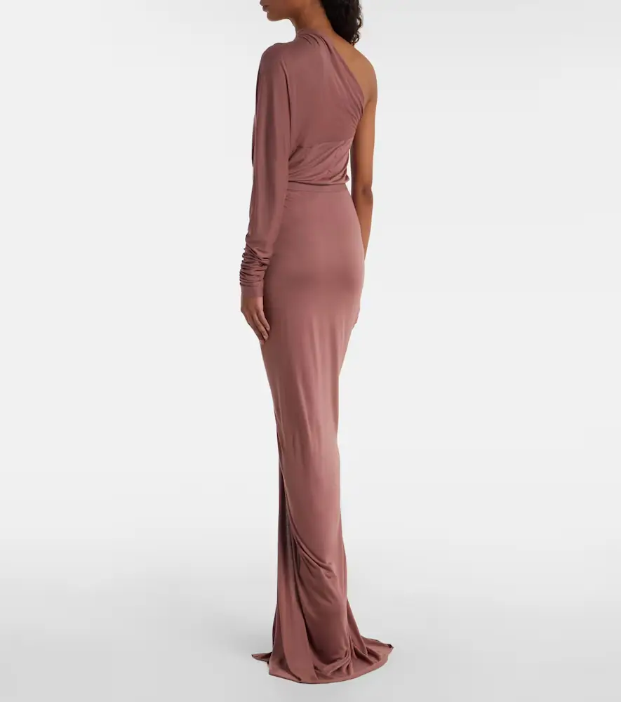 Rick Owens Poppy LS ruched jersey maxi skirt | Thumbnail 5