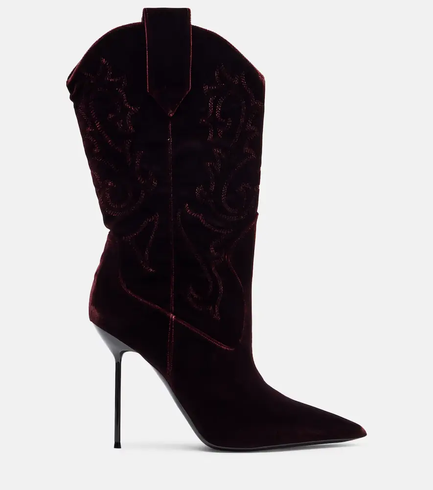 Paris Texas Lidia 105 velvet mid-calf boots | Thumbnail 2 Paris Texas Lidia 105 velvet mid-calf boots | Thumbnail 2