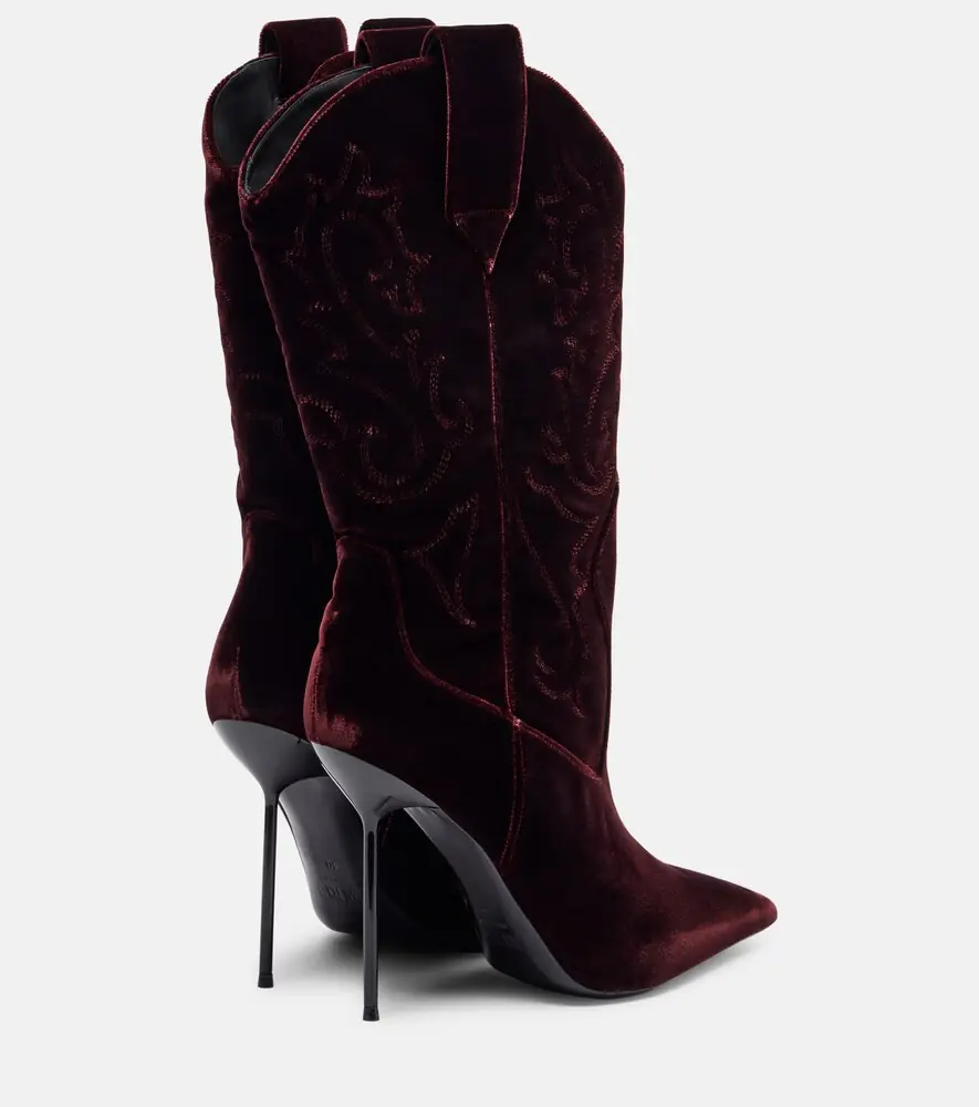 Paris Texas Lidia 105 velvet mid-calf boots | Thumbnail 4 Paris Texas Lidia 105 velvet mid-calf boots | Thumbnail 4