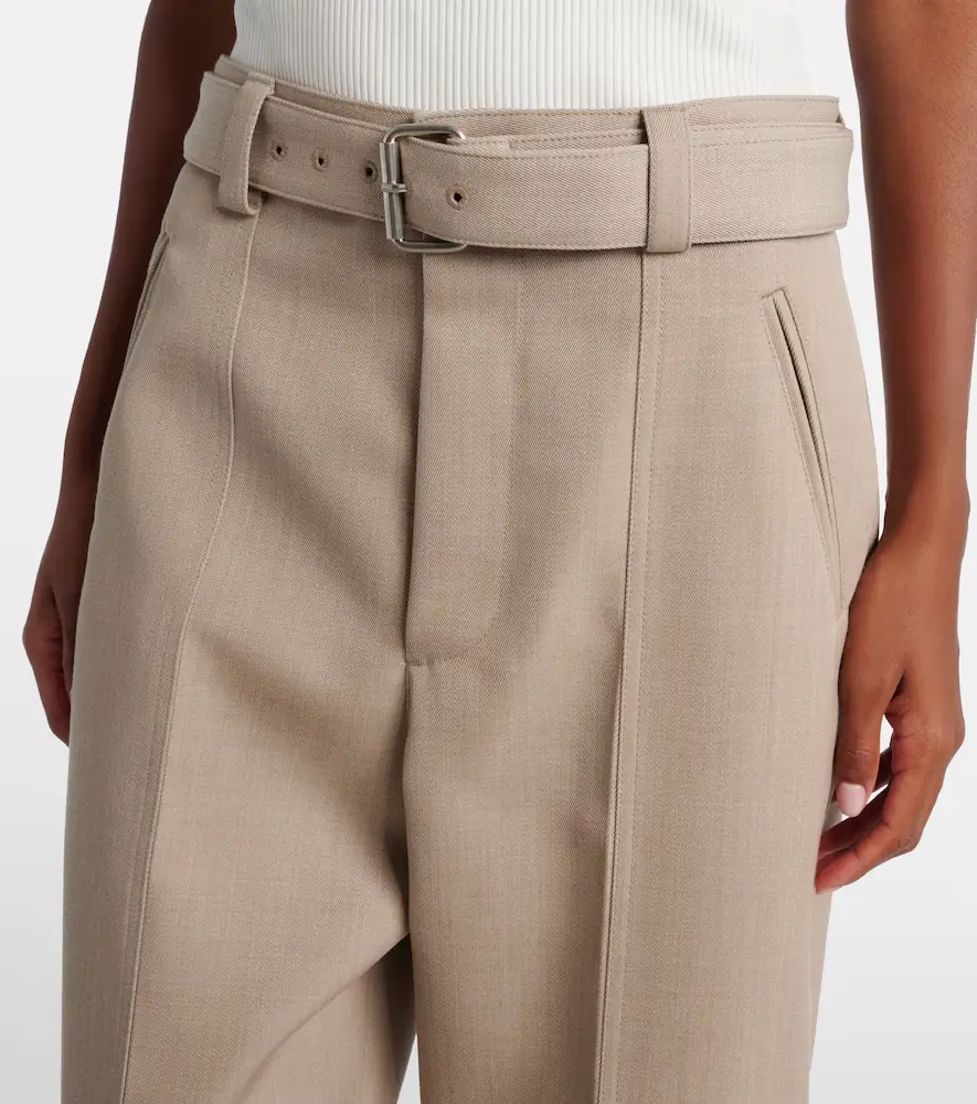 Bottega Veneta Belted high-rise wool straight pants | Thumbnail 3