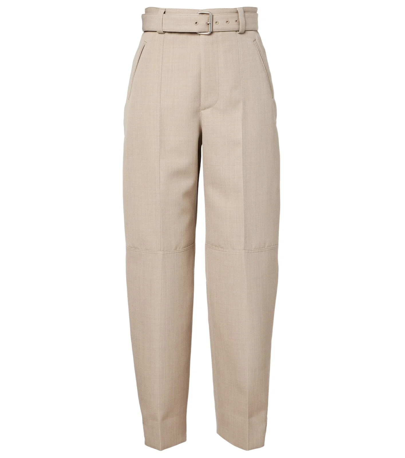 Belted high-rise wool straight pants Belted high-rise wool straight pants