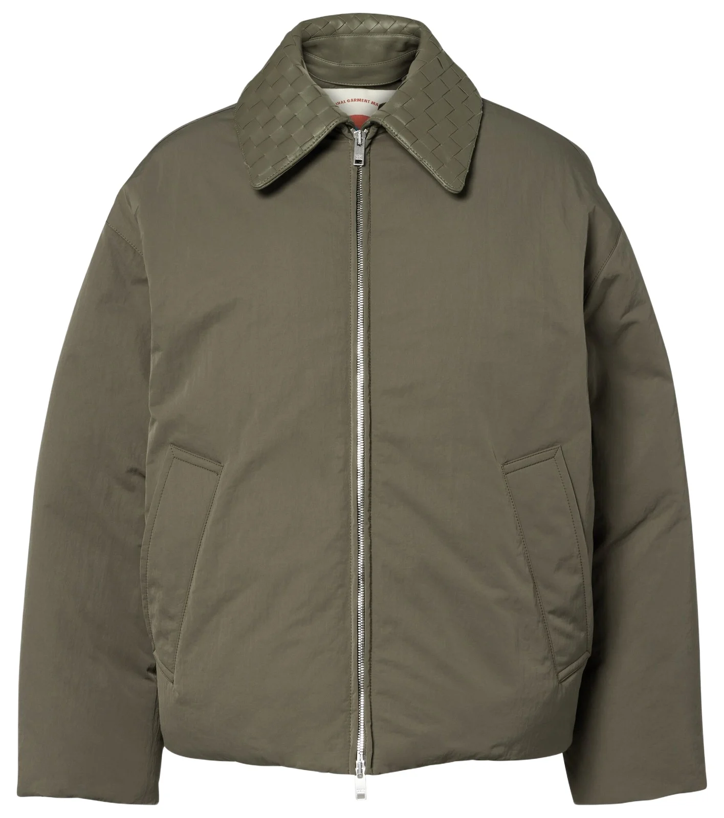 Intrecciato leather-trimmed down jacket Intrecciato leather-trimmed down jacket