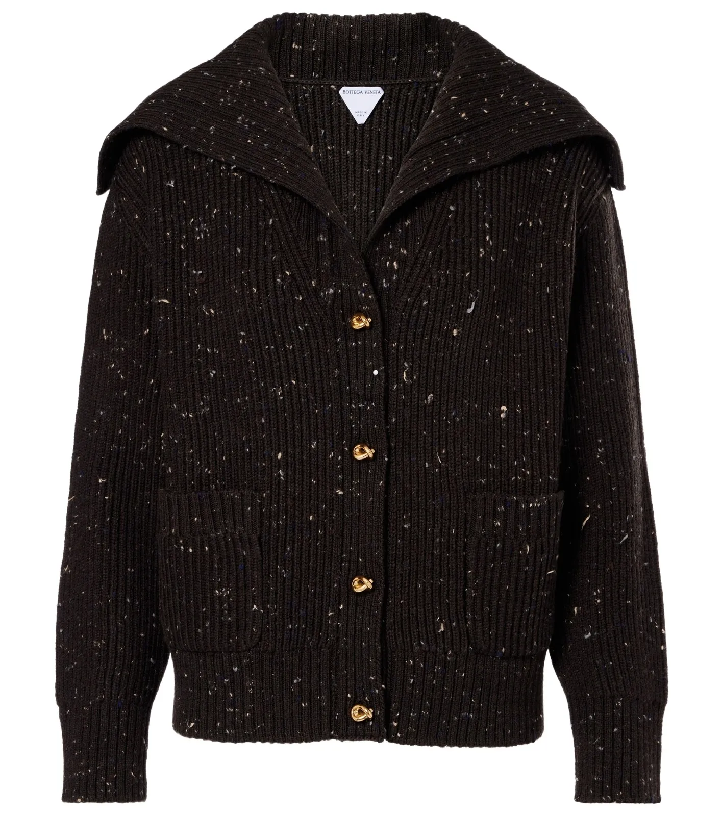 Ribbed-knit wool-blend cardigan