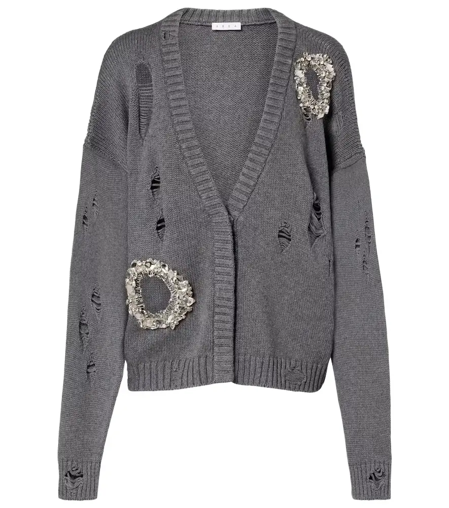 Area Distressed cotton and cashmere cardigan | Image 1 Area Distressed cotton and cashmere cardigan | Image 1
