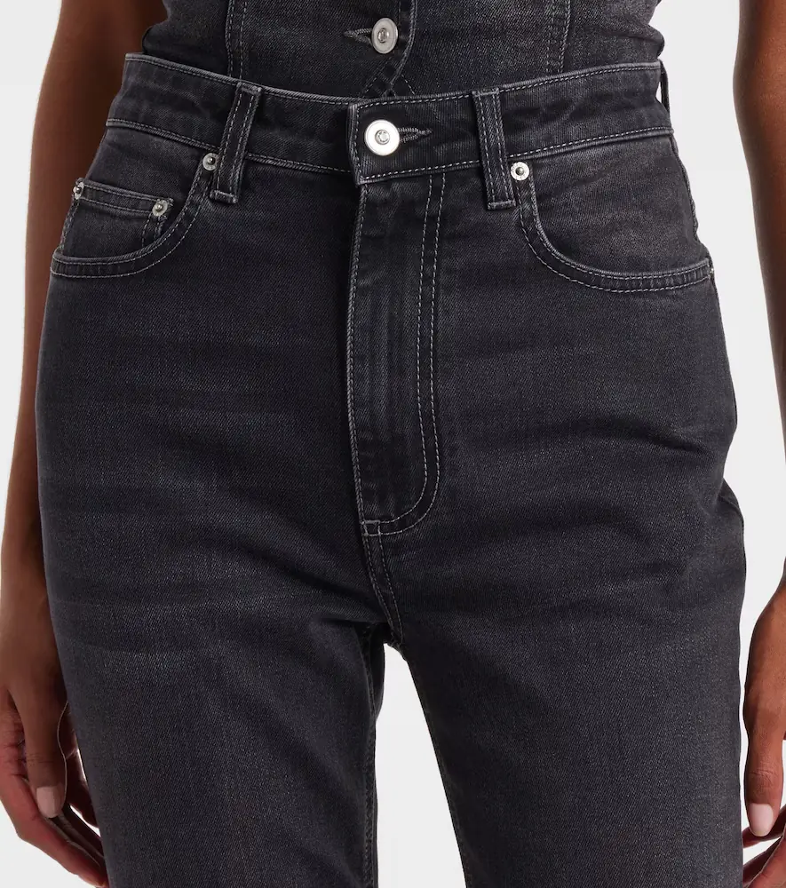 AREA Bow-detail cropped straight jeans | Thumbnail 2