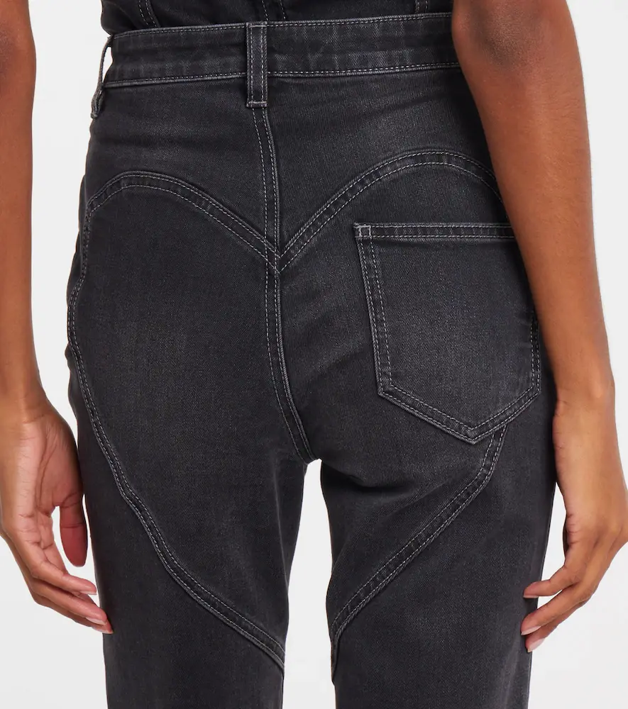 AREA Bow-detail cropped straight jeans | Thumbnail 3