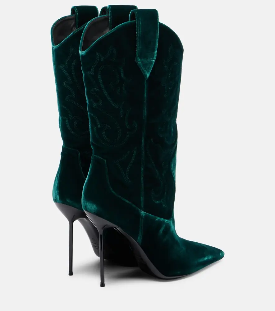 Paris Texas Lidia 105 velvet mid-calf boots | Thumbnail 4 Paris Texas Lidia 105 velvet mid-calf boots | Thumbnail 4
