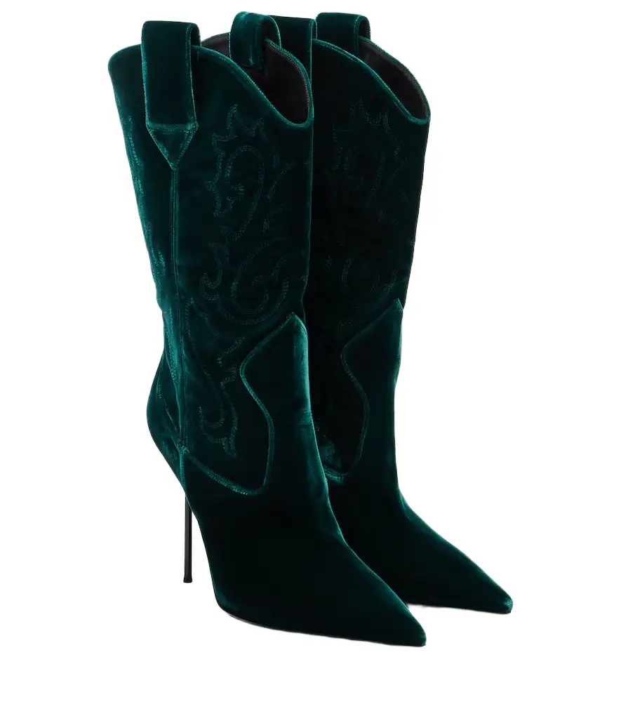 Paris Texas Lidia 105 velvet mid-calf boots