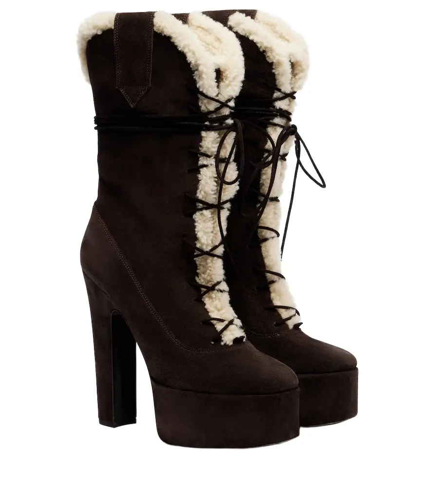 Paris Texas Malena 145 suede platform mid-calf boots