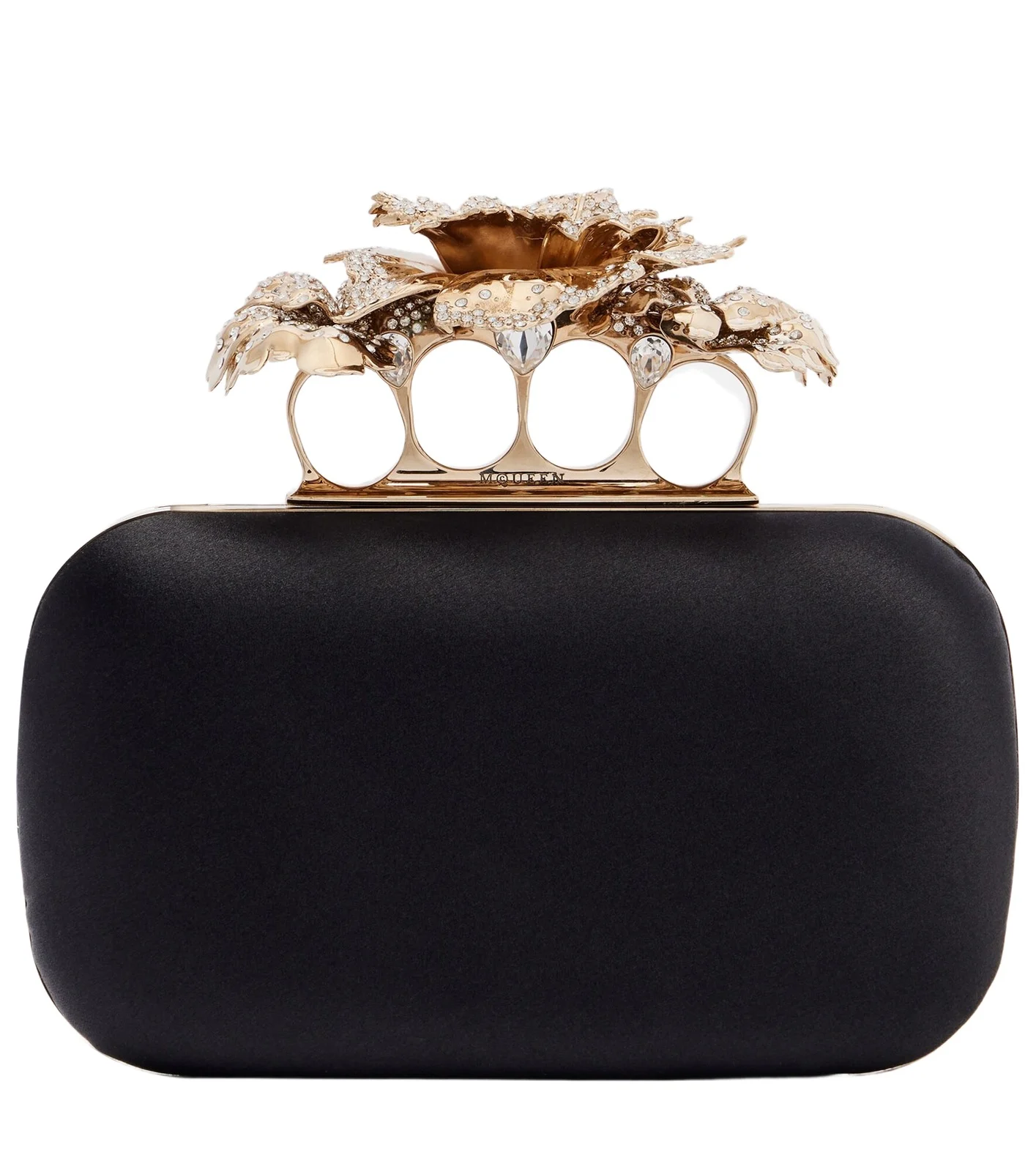 Carnation Knuckle satin clutch