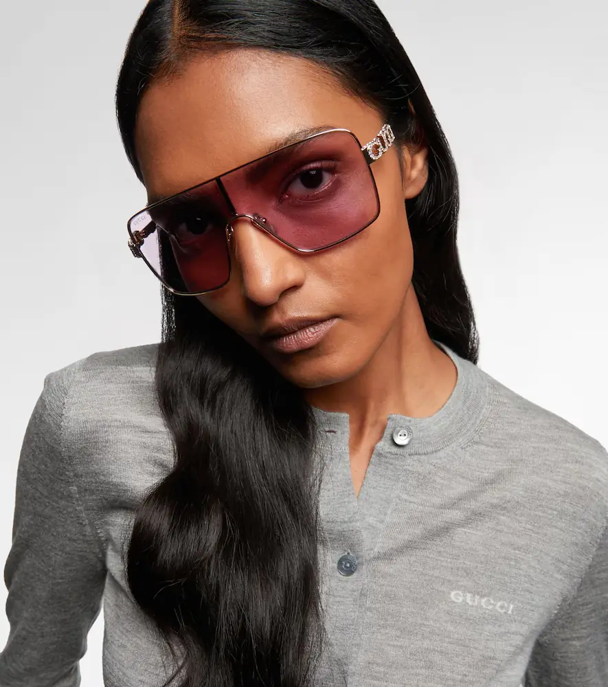 Gucci Crystal-embellished shield sunglasses | Thumbnail 4 Gucci Crystal-embellished shield sunglasses | Thumbnail 4