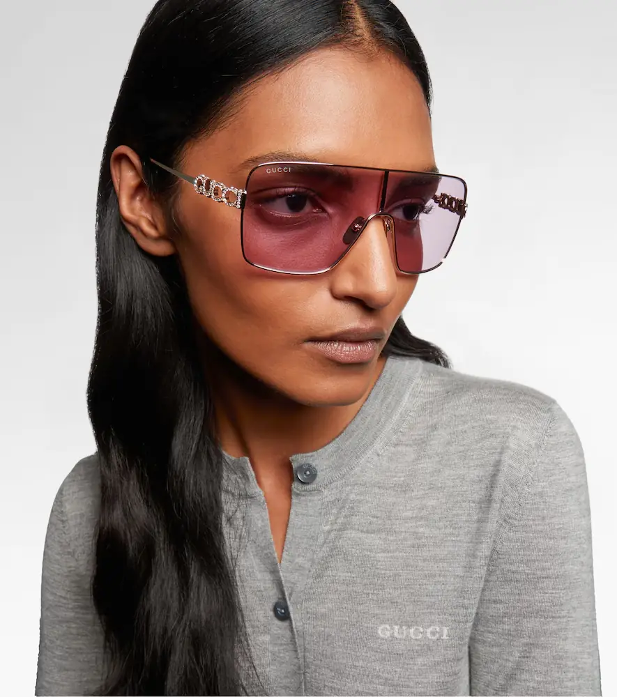 Gucci Crystal-embellished shield sunglasses | Thumbnail 5 Gucci Crystal-embellished shield sunglasses | Thumbnail 5