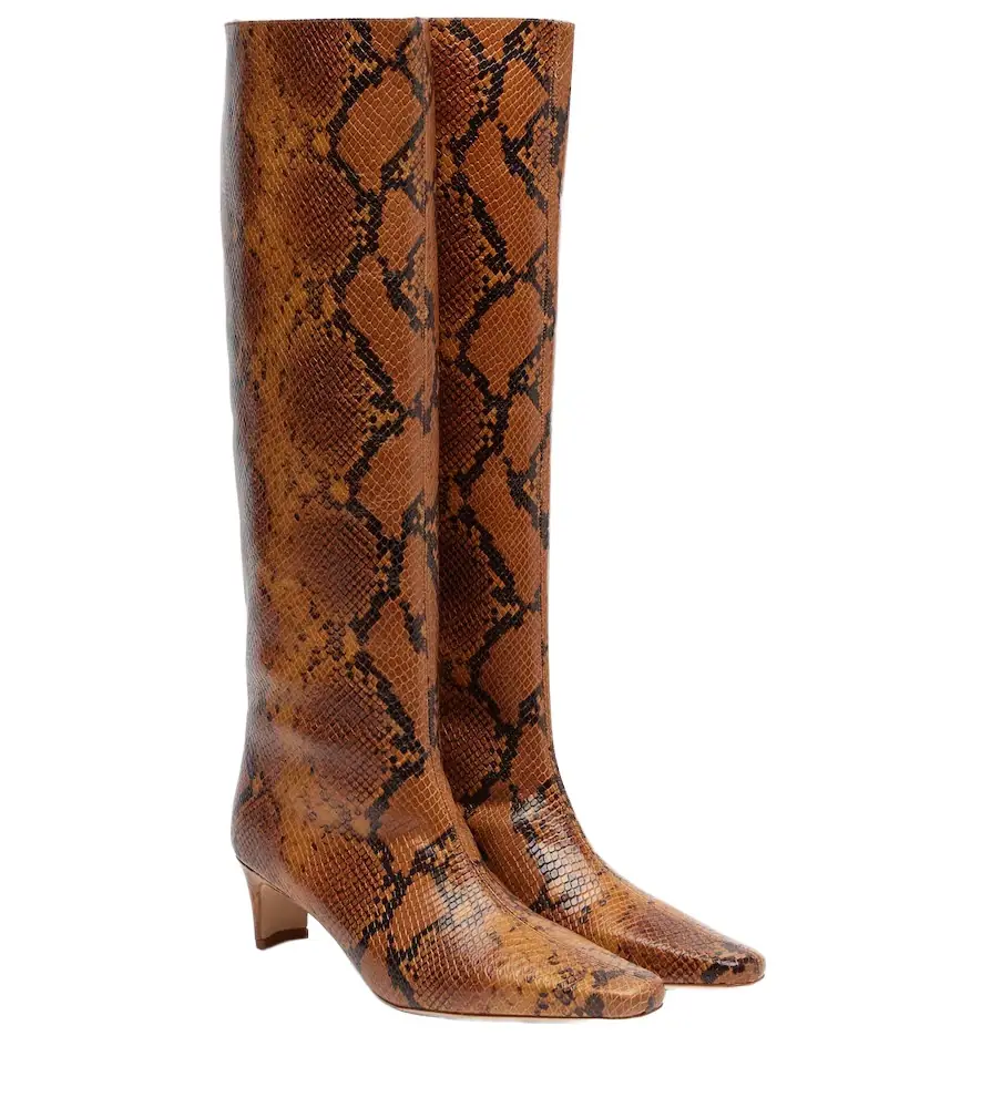 Staud Wally snake-effect leather knee-high boots | Image 1 Staud Wally snake-effect leather knee-high boots | Image 1