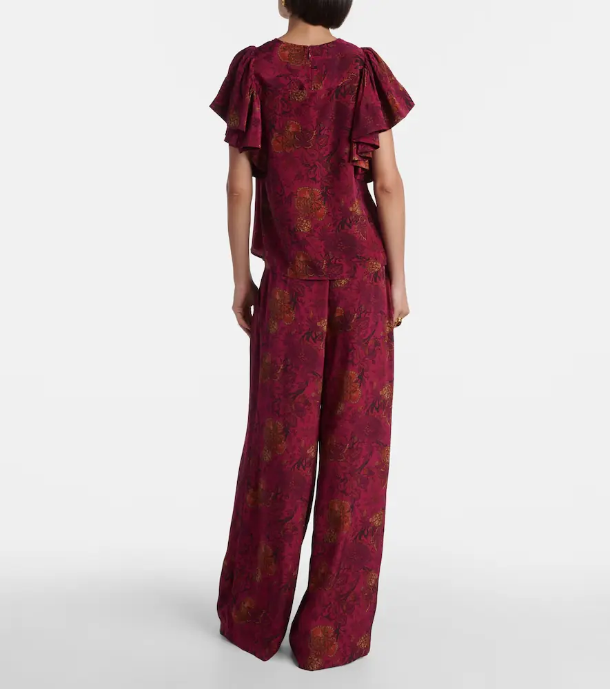 Ulla Johnson Lena floral silk crêpe de chine top | Thumbnail 4