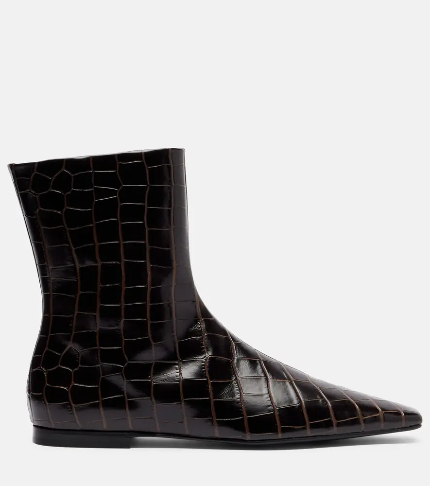 TOTEME Croc-effect leather ankle boots | Thumbnail 4 TOTEME Croc-effect leather ankle boots | Thumbnail 4