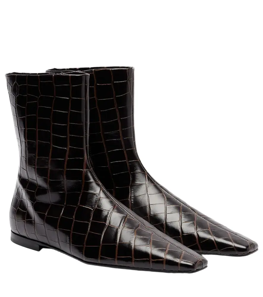 Toteme Croc-effect leather ankle boots | Image 1 Toteme Croc-effect leather ankle boots | Image 1