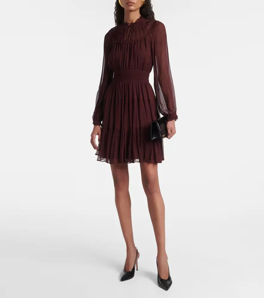 Ulla Johnson Ava tie-neck silk chiffon minidress | Thumbnail 2 Ulla Johnson Ava tie-neck silk chiffon minidress | Thumbnail 2