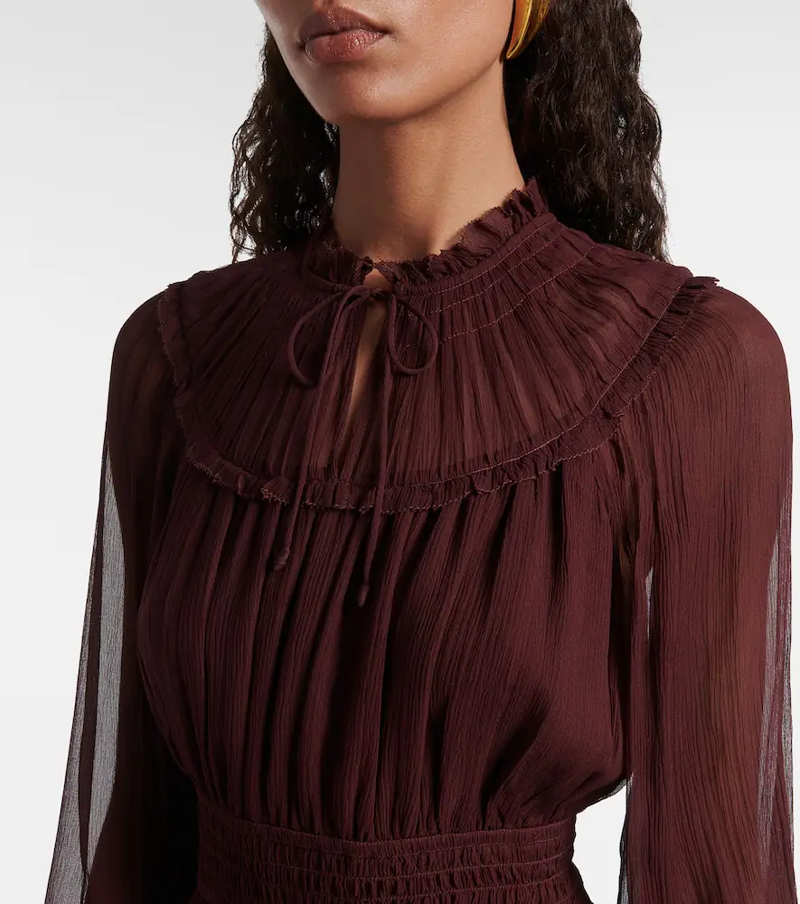 Ulla Johnson Ava tie-neck silk chiffon minidress | Thumbnail 5 Ulla Johnson Ava tie-neck silk chiffon minidress | Thumbnail 5
