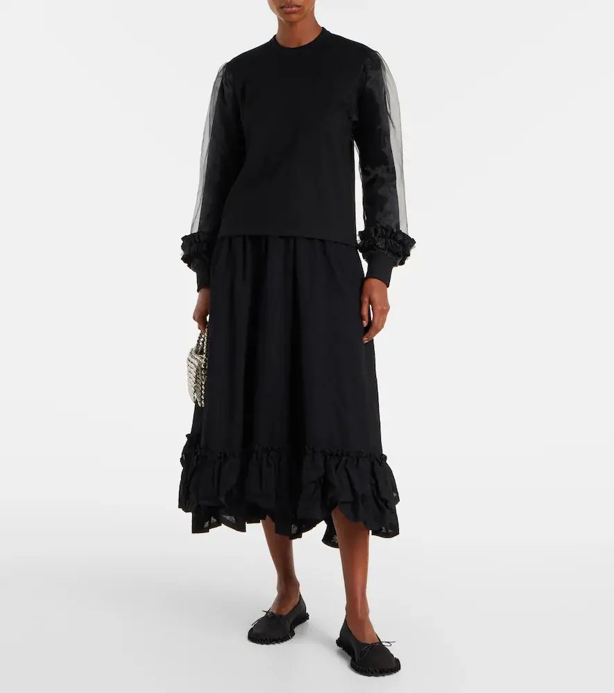 NOIR KEI NINOMIYA Tulle-trimmed wool sweater | Thumbnail 4