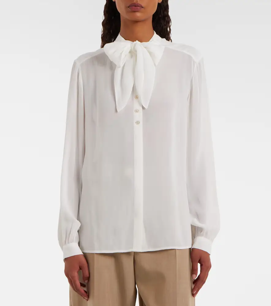 Tory Burch Tie-neck georgette blouse | Thumbnail 3 Tory Burch Tie-neck georgette blouse | Thumbnail 3
