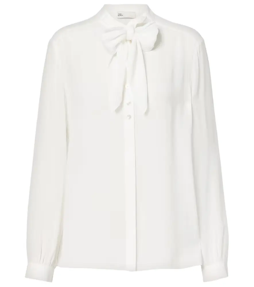 Tory Burch Tie-neck georgette blouse