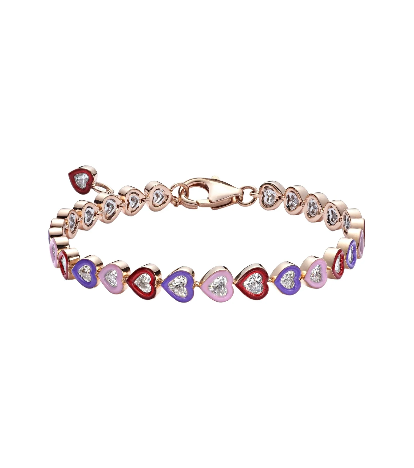 Candy Crush 18kt rose gold and enamel bracelet with diamonds Candy Crush 18kt rose gold and enamel bracelet with diamonds