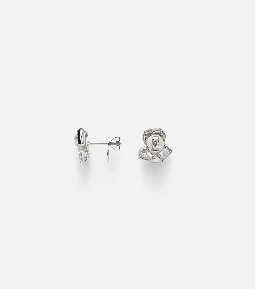 Kamyen Cluster Heart 18kt white gold earrings with diamonds | Thumbnail 2 Kamyen Cluster Heart 18kt white gold earrings with diamonds | Thumbnail 2