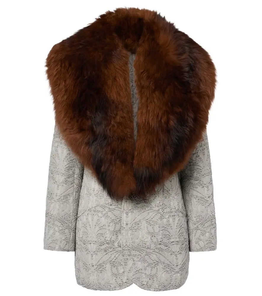 Jacques Wei Shearling-trimmed cotton coat | Image 1 Jacques Wei Shearling-trimmed cotton coat | Image 1