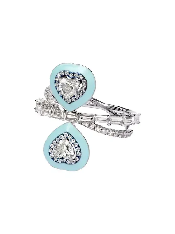 Kamyen Mirror Love 18kt white gold ring with diamonds