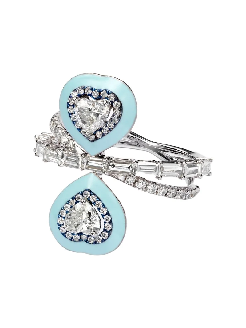 Mirror Love 18kt white gold ring with diamonds