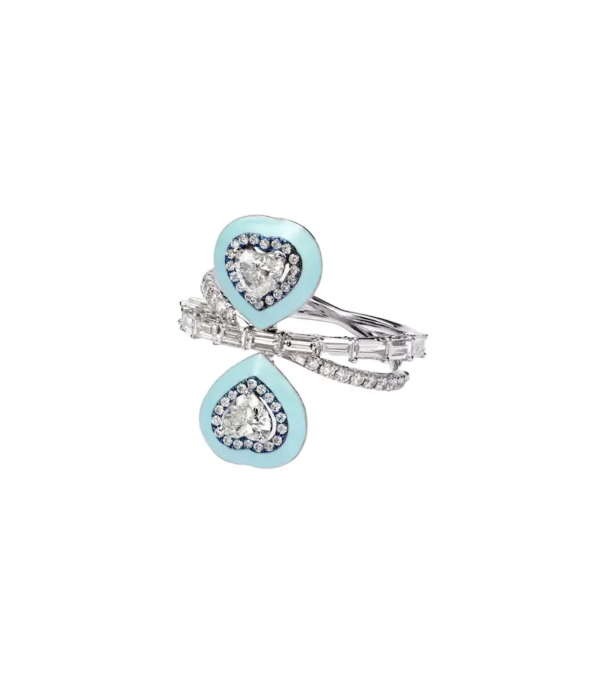 Kamyen Mirror Love 18kt white gold ring with diamonds