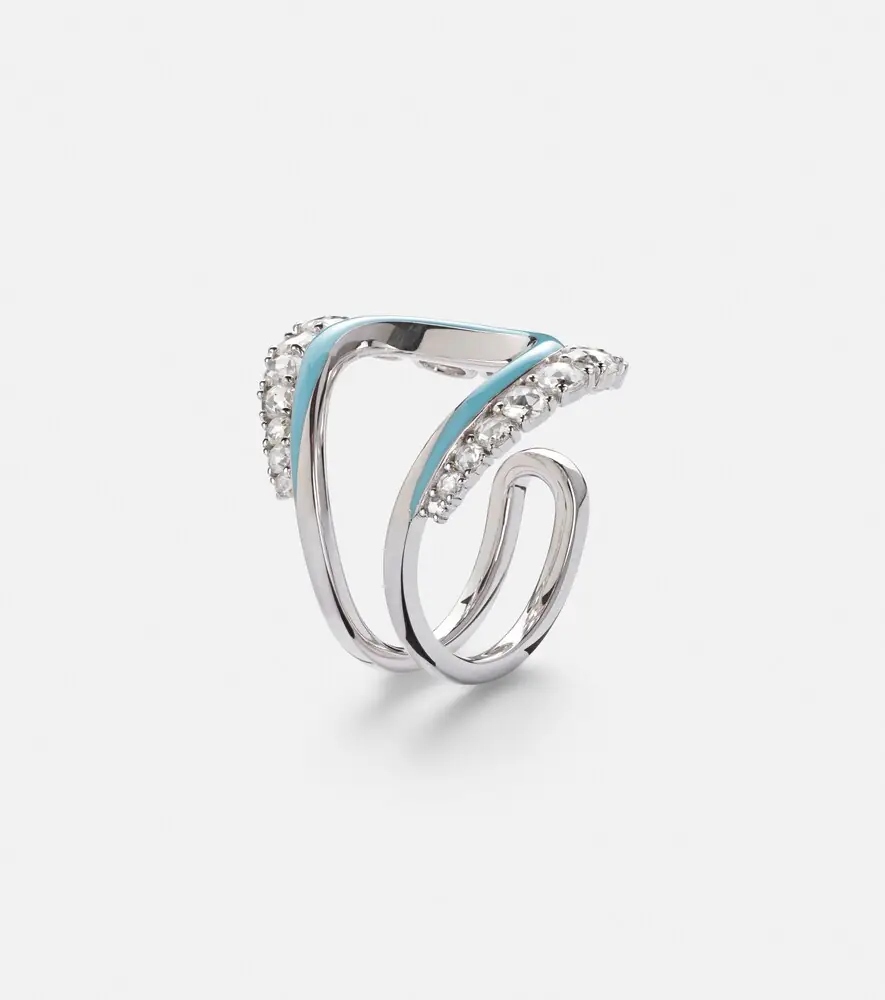 Kamyen Moonlight 18kt white gold ring with diamonds and enamel | Thumbnail 2