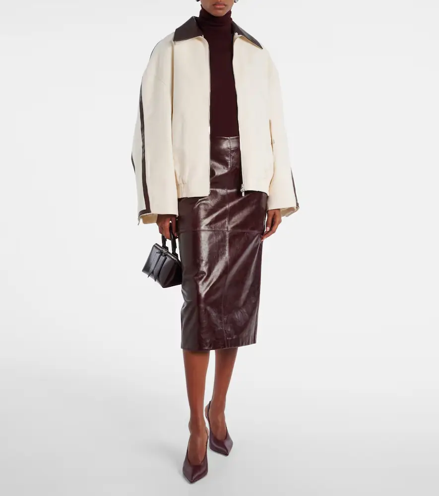 Jacques Wei Leather-trimmed cotton jacket | Thumbnail 2