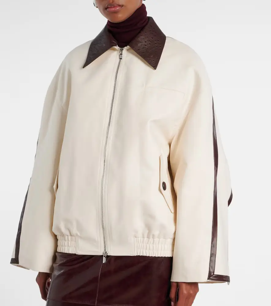 Jacques Wei Leather-trimmed cotton jacket | Thumbnail 3