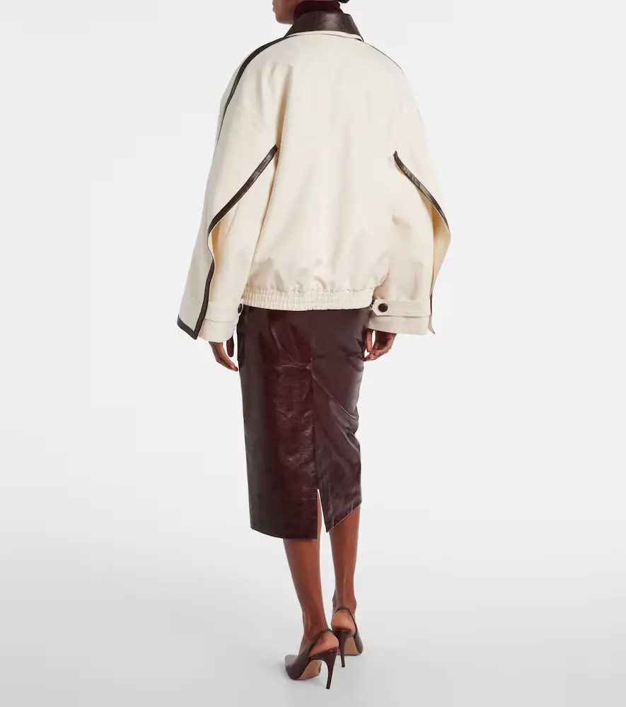 Jacques Wei Leather-trimmed cotton jacket | Thumbnail 6
