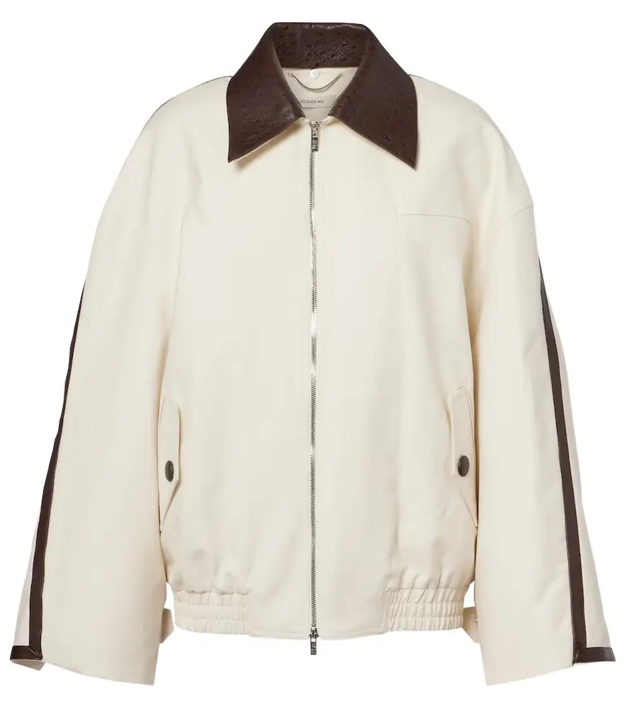 Jacques Wei Leather-trimmed cotton jacket | Image 1 Jacques Wei Leather-trimmed cotton jacket | Image 1