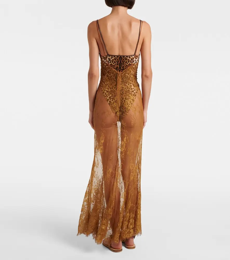 Jacques Wei Silk-trimmed lace maxi dress | Thumbnail 3