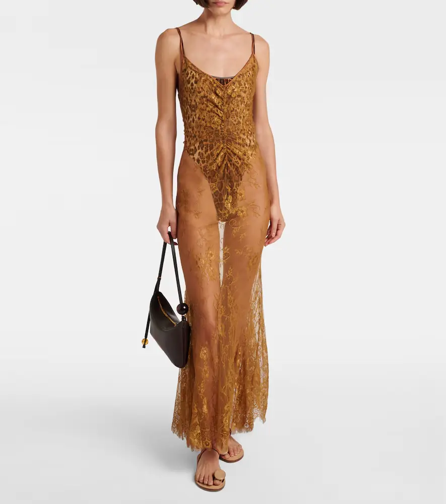 Jacques Wei Silk-trimmed lace maxi dress | Thumbnail 5