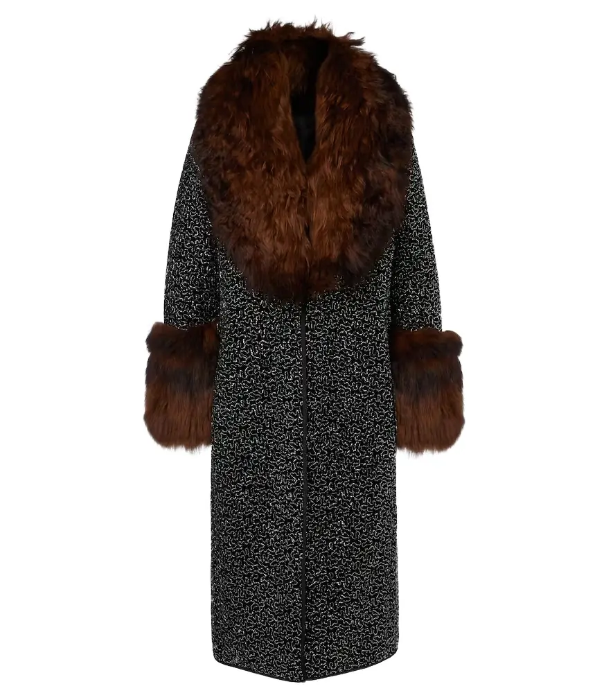 Jacques Wei Embellished shearling-trimmed coat | Image 1 Jacques Wei Embellished shearling-trimmed coat | Image 1