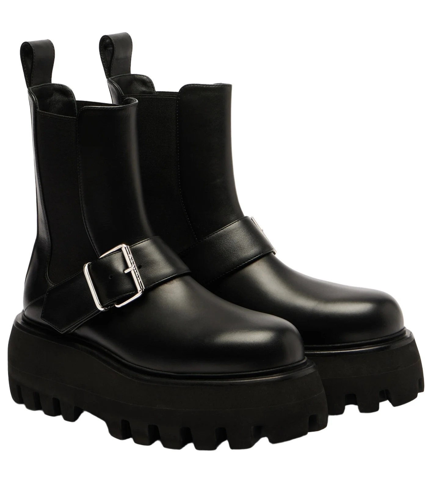 Sofa Buckle leather ankle boots