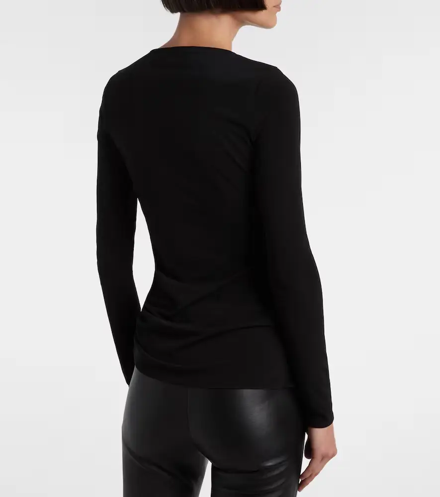 Coperni Gathered leather-trimmed top | Thumbnail 5