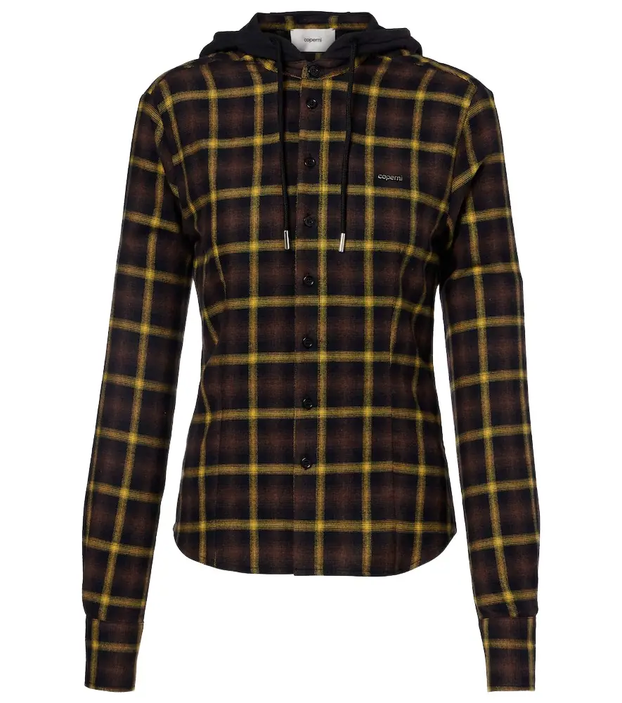 Coperni Hooded checked cotton shirt | Image 1 Coperni Hooded checked cotton shirt | Image 1