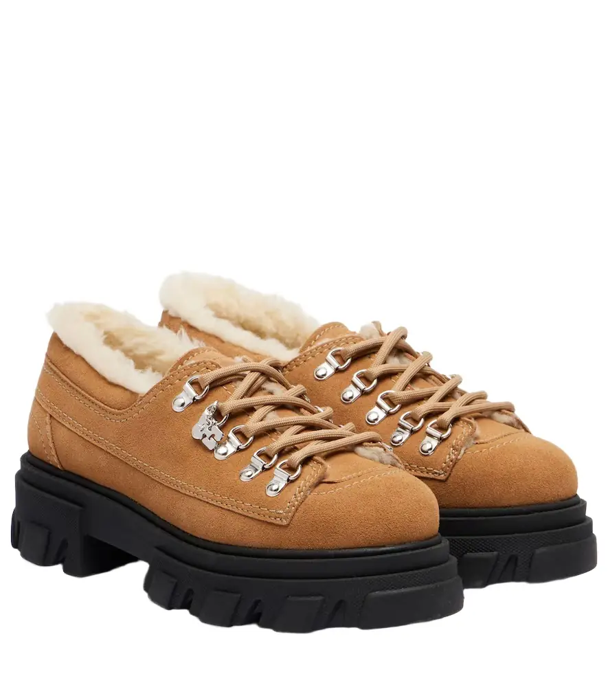 Ganni Lace-up platform loafers