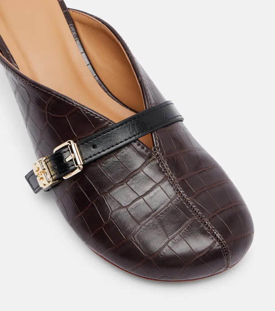 Ganni 40 crocodile-effect leather mules | Thumbnail 2 Ganni 40 crocodile-effect leather mules | Thumbnail 2