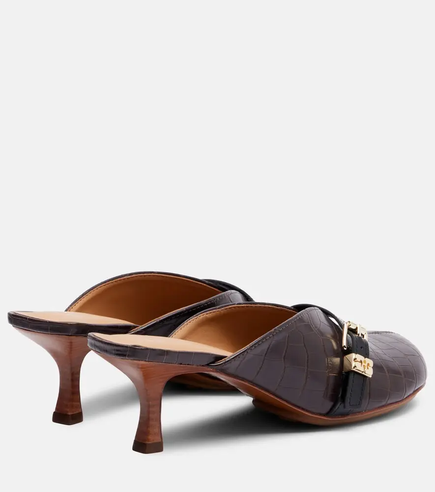 Ganni 40 crocodile-effect leather mules | Thumbnail 3 Ganni 40 crocodile-effect leather mules | Thumbnail 3